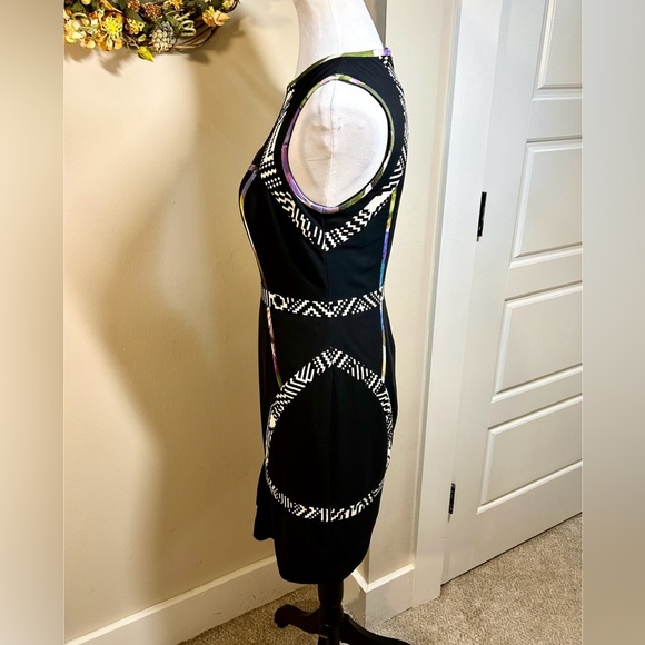 NICOLE MILER Atelier Silk Pleated Front Hem Blend Sleeveless Sheath Dress Size 4 - Picture 7 of 12